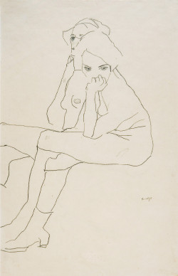 EGON SCHIELE, Tulln 1890 – 1918 Wien, ZWEI SITZENDE, 1911,