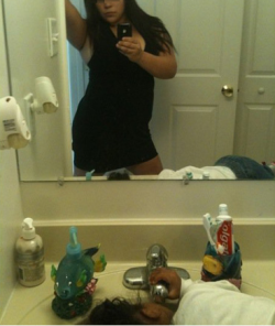 Put the baby in the sink. Take a pic. Get fucked by random black