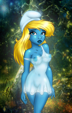 decadentcheesecake:  Smurfette’s see through dress 