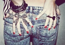 Red nails and Accessories.  glitterykisses:  One classy bitch