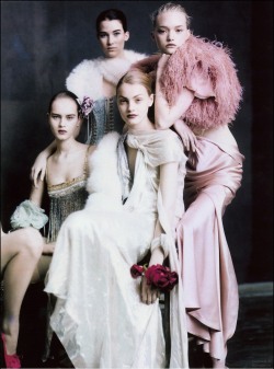Anna Jagodzinska, Gemma Ward, Iza Olak and Lucy Palmer for Vogue