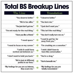 Haha, I’ve used a couple of these bullshit break up lines.