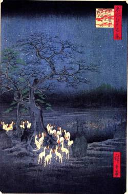 enchantedsleeper:  100 Views of Edo Foxfire, Utagawa Hiroshige
