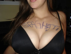 not sure what “spaghetti” is about, but DAMN girl!