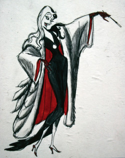 waltvault:  Marc Davis concept art for Cruella de Vil in 101