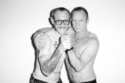 Sting dancing with photographer Terry Richardson.