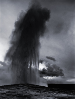 Old Faithful Geyser, Late Evening, Yellowstone National Park,