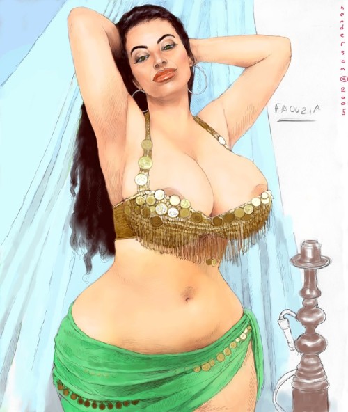 Buxom belly dancer.