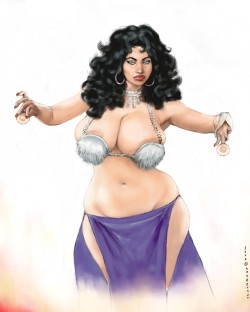 Thick toon belly dancer