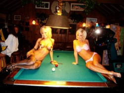 Does the pool table at your local bar look like this?