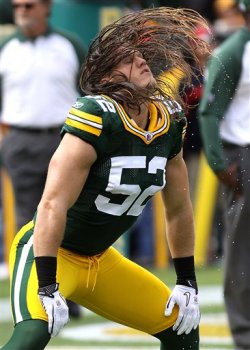 Clay Matthews:  I WHIP MY HAIR BACK AND FORTH! I WHIP MY HAIR