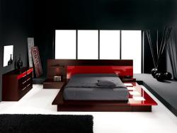 edgina:  Bedroom with burgundy palette 