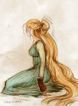 claireonacloud:  Costume design sketch for Rapunzel 