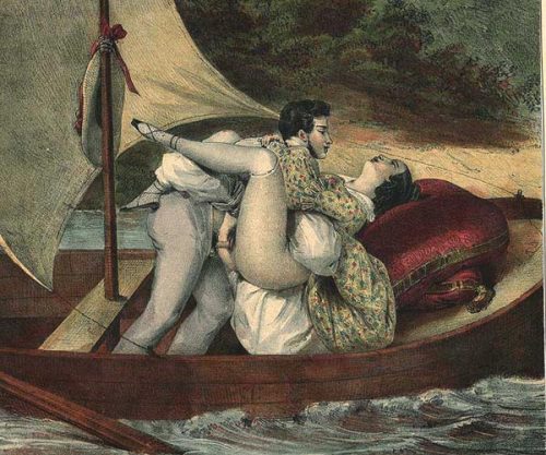 Rock the boat, don’t rock the boat baby, rock the boat, don’t tip the boat over… mudwerks:  hoodoothatvoodoo:  Vintage erotic art. Artist unknown.  [donâ€™t rock the boatâ€¦] 