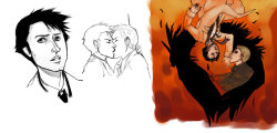 istartedtheapocalypse:  Destiel Sketches by ~fried-ariena  ooooh