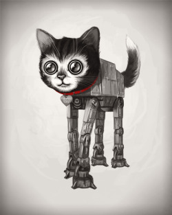 spokeart:  The Art of Mike Mitchell     wow  a cat at at walker