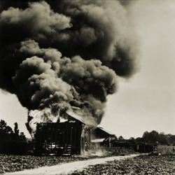 Burning Tobacco Barn, Rocky Mount, North Carolina photo by Rosalie