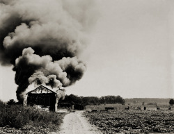 Burning Tobacco Barn, Rocky Mount, North Carolina photo by Rosalie