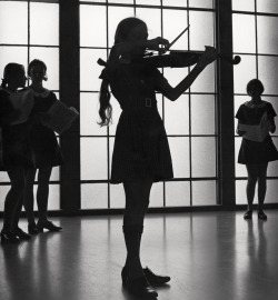 Violinist rehearsing at the Methodist Ladies’ College in Burwood,