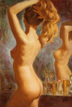 firsttimeuser:  Earl Moran. Nude at the Dressing Table From