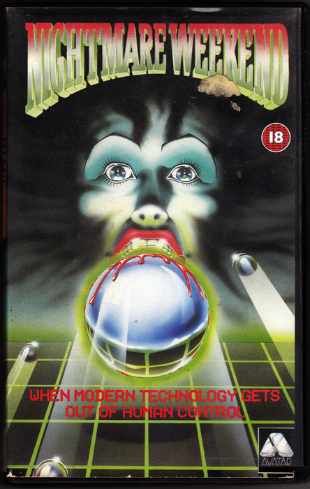 Nightmare Weekend, Dir: Henry Sala.  A Troma Team Release, 1986.  Big box VHS. Bought from a car boot sale. I haven’t seen this film.  I go through stages of picking up these 80s big box VHSs, despite the fact that the last one I tried to play