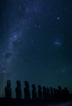 carotienetumblr:  cwnl:  Easter Island Moais at Night Copyright: