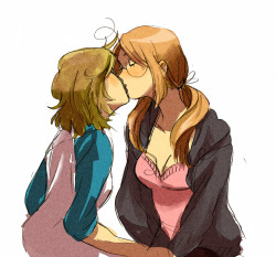 spacedrunk:  oh no two girls kissing  I need to start drawing