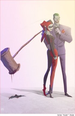 somewhereontheiceplanet:  Harley Quinn and the Joker by Coran