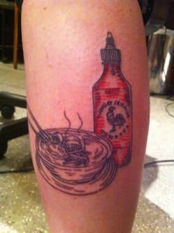 fuckyeahtattoos:  My tribute to Pho and cock sauce <3  lol.