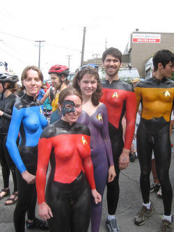 Body paint for star trek costumes?! Gotta love nudists 
