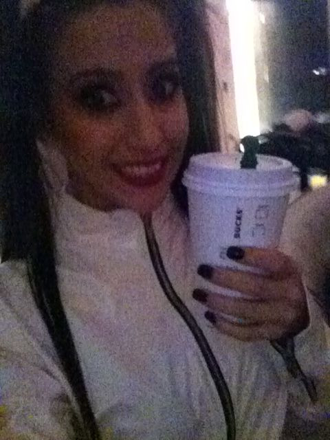 THERE’s my smile. Why? Cuz @davezambie brought me coffee!!! <3