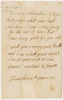 fourbritisheyesonly:  Letter to George Washington from Anastasie