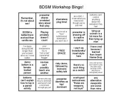 maymay:  BDSM Workshop Bingo! Inspired by my most recent excursion