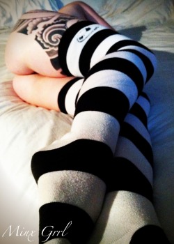 minxgrrl:  I love my striped Jack Skellington socks