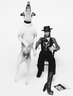 David Bowie for the Diamond Dogs cover; photo by Terry O'Neill,