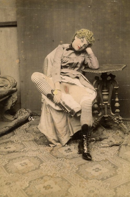 I think my favorite thing about Victorian porn is how nonchalant it is. Look at her. There is no performance here. She’s just like “Yep, this is my vulva.”  Also, them boots.