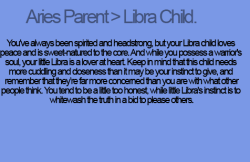 My mother is an Aries and I’m a Libra. And yeah. I like