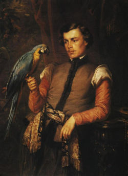 antonio-m:  Nobleman with a Parrot by Jozef Simmler. 1859 