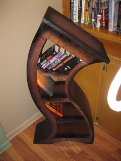 (via 4ft Curved wood shelf by WoodCurve on Etsy) If I had money