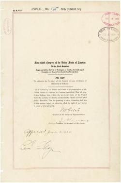 todaysdocument:   Act of June 2, 1924, Public Law 68-175, 43