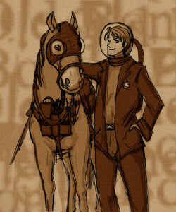 uro-boros:  b-l-u-e—s-k-y:  Space cowboy and mount. — See