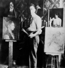 chagalov:  Man Ray, Self-Portrait in his room-studio, Brooklyn,