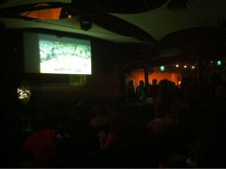Sweeet projector screen @covelove ! I forgot how fun it was to watch basketball! #GoHeat
