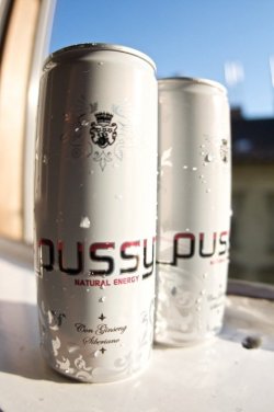 iwasabilee:  Pussy - Natrual Energy.  They made an energy drink