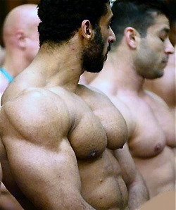 thickgoat4u:  T.G.I.F.’s “Turkish Delight” cums with muscle and fucking hard sweaty man nipples…SLURP!!!  Tasty nipples