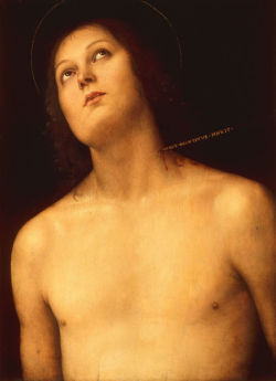 jo-garp:     Pietro Perugino. St. Sebastian. ca. 1495. Tempera