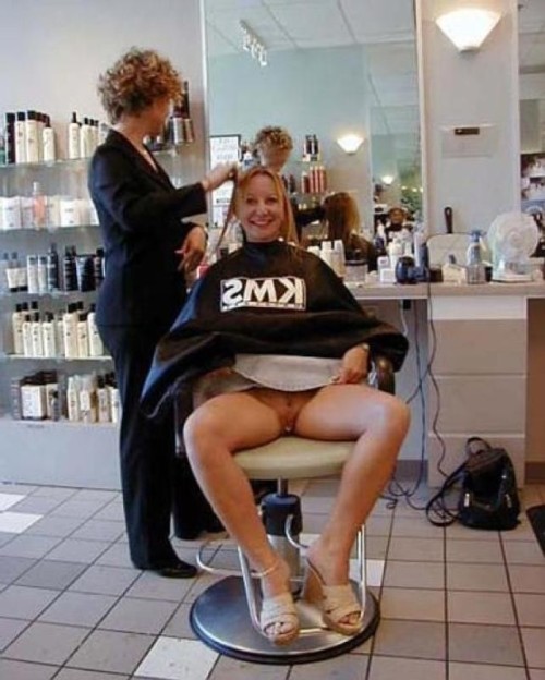 milkthatcock:  I think this is sexy because hair salons are such a sanctuary of femininity, they’re somewhat mysterious to men.  Does my wife sit casually with her pussy exposed while her hair is styled?  It makes you wonder… 