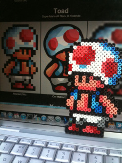 it8bit:  Toad from Mario, lovingly crafted from Hama beads Created