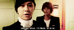 junhyung: hello. I’m MBLAQ. ha ha ha.  