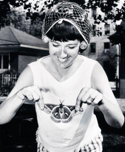 vintagegal:  Woman with a giant moth 1961 